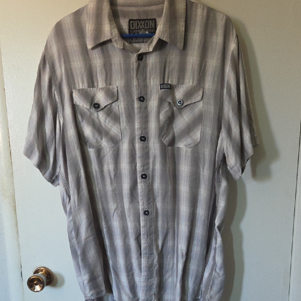 DIXXON Men's Casual Gray Plaid Shirt Bamboo